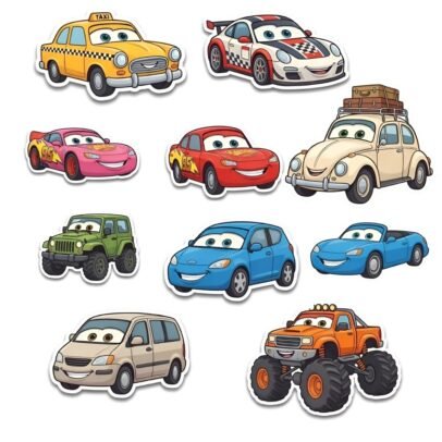 Car Theme 10 Pcs Card Stock Cutout