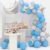 Twinkle Little Star Theme Party Balloons – 178-piece blue white silver kit with moon foil, star foils and confetti balloons for birthdays