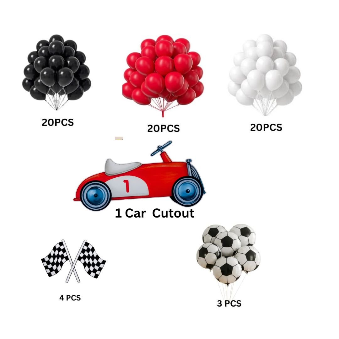 Car Racing Theme Birthday Decoration Kit – Best 68-Pc Set for Boys - Image 3
