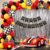 Car Racing Theme Birthday Decoration Kit – 76-piece red yellow black balloon set with checkered flags, foil balloons and birthday party