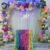Unicorn Theme Balloons for Girls – 103-piece pastel party kit with unicorn foil balloons, golden star balloons, and balloon arch strip in purple, pink, and green