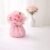 Baby Pink Satin Ribbon Rose Bouquet – handcrafted baby pink satin rose with tulle organza sparkle wrap, white filler blooms and polka-dot ribbon bow, ready-to-gift decorative arrangement