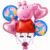 Peppa Pig Balloons Set of 5 – Pink Foil Birthday Decoration Kit with Supershape Character, 2 Round & 2 Heart Balloons for Kids Party