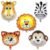Animal Foil Balloons For Kids – Set of 5 Pcs jungle birthday decoration with Lion, Monkey, Tiger, Zebra and Giraffe metallic foil balloons