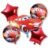 Happy Birthday Car Theme Foil Balloon Set of 5 – metallic kids racing party balloons with bold Happy Birthday print
