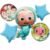 Cocomelon Foil Balloon Set – 5-piece birthday decoration with 2 star, 2 round and 1 Cocomelon character foil balloon in blue, red and yellow theme