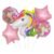 Unicorn Foil Balloon Set – 5-piece pink silver party kit with 27-inch unicorn, 2 round & 2 pink star foil balloons