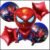 Spider-Man Theme Foil Balloon Set – 5-piece birthday decoration kit with giant 36-inch Spider-Man foil, 18-inch round foil, and 2 red star balloons in red and blue