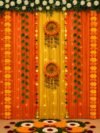 Marigold Garland Decoration pack of 5 – 4.5 ft yellow and orange artificial flower string for Diwali, wedding, and pooja décor