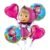 Shop the Mesha Bear Foil Balloon Set – 5-piece kit with 34″ character, round & heart balloons. Perfect for birthdays & kids' parties. Order now