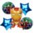 Avengers Superhero Foil Balloon Combo – 5-piece set with 1 Marvel foil, 2 round and 2 star latex balloons in red, blue and gold for birthday parties
