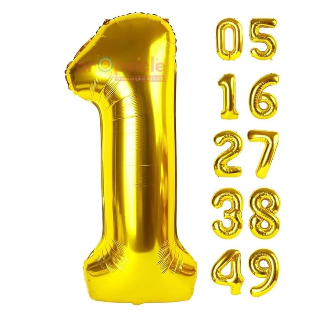 Gold Number 1 Foil Balloon – Stunning 16-Inch Birthday Party Decor - Image 2