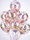 Confetti Balloon Pack — Multicolor latex balloons available in pack of 25, 50 and 100 for Confetti Balloon Pack pack of 5,10,25 in silver, gold, pink, rose gold, purple and blue metallic latex with glitter confetti fill
