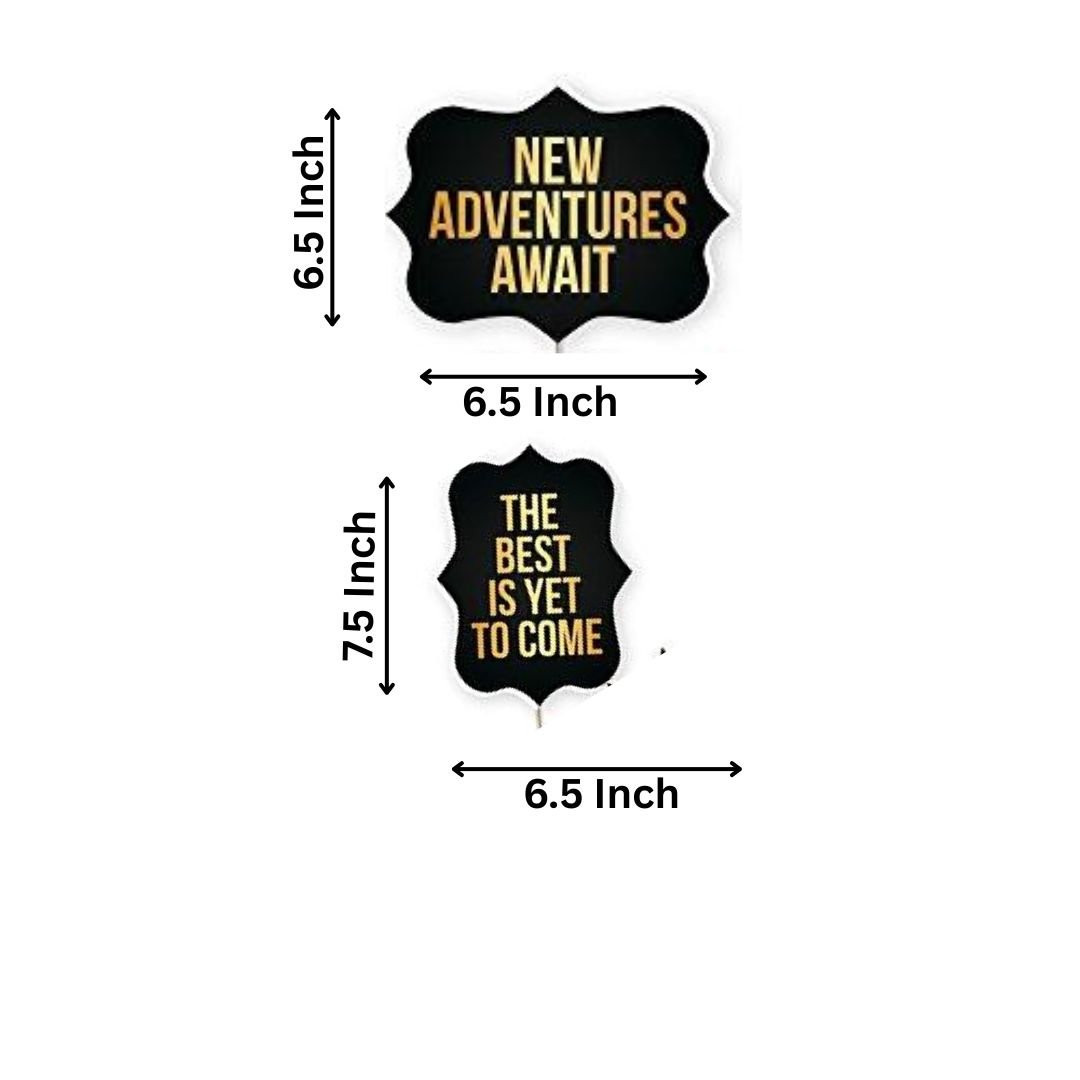 Retirement Photo Booth Props – 20 Stunning Black & Gold Party Cutouts - Image 3