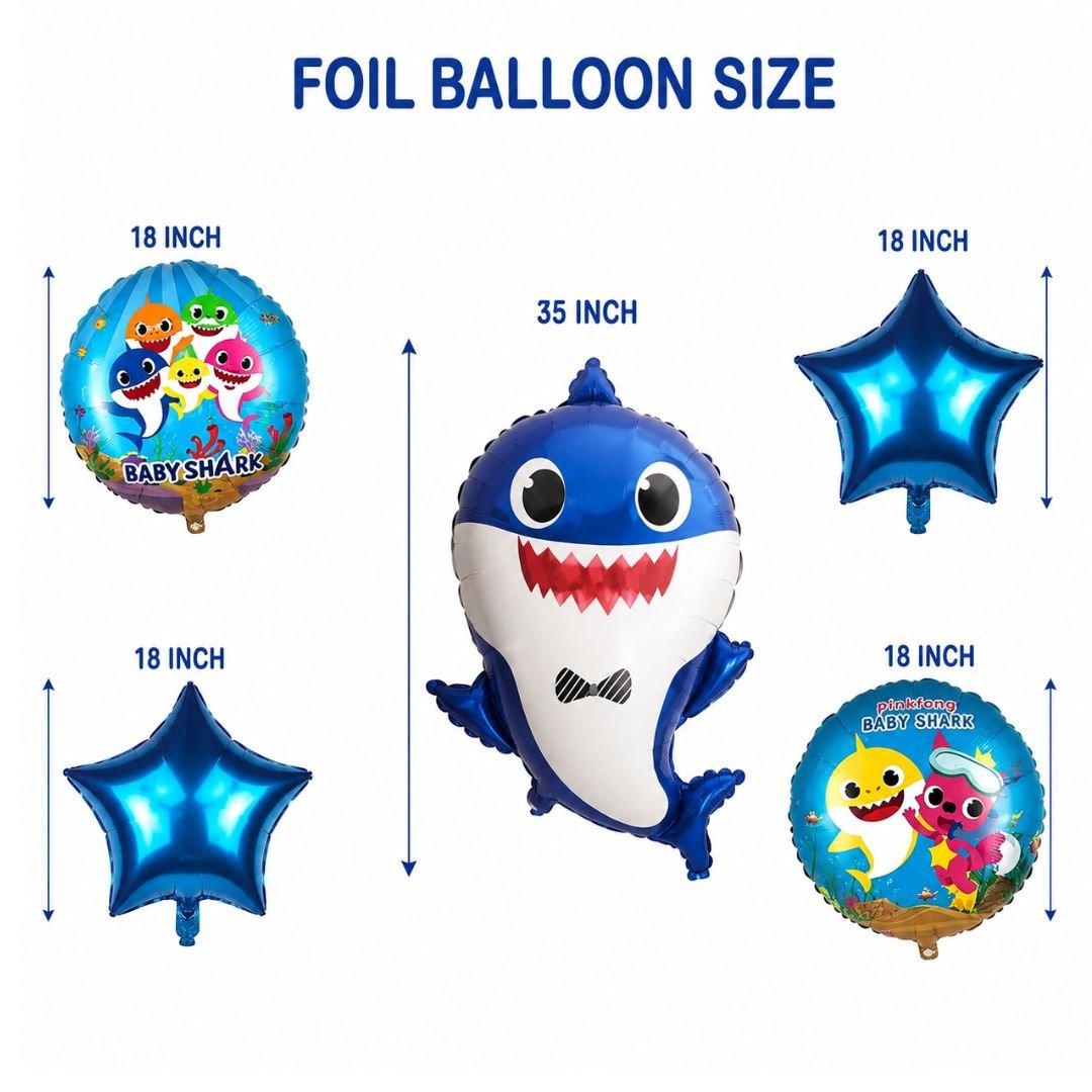Baby Shark Foil Balloon Set – 5-Piece Stunning Kids Party Bundle - Image 3