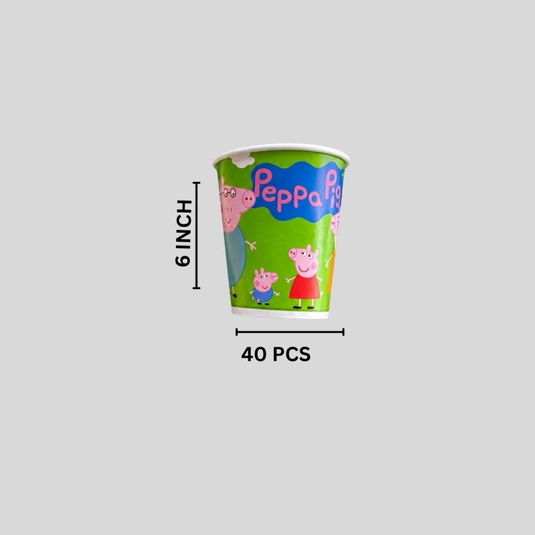Peppa Pig Birthday Theme Plates & Glasses – 80-Piece Charming Party Tableware Set for - Image 3
