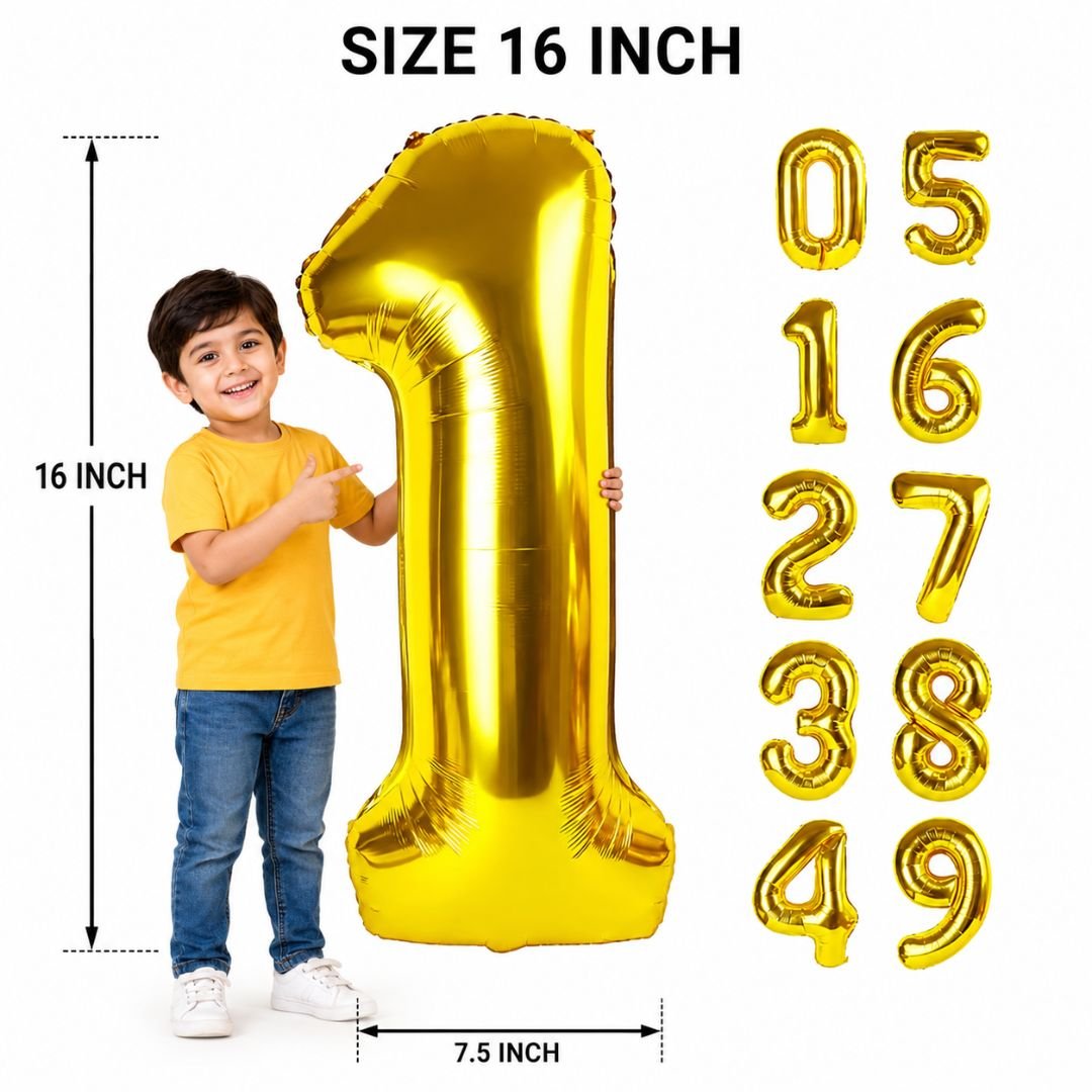 Gold Number 1 Foil Balloon – Stunning 16-Inch Birthday Party Decor - Image 3