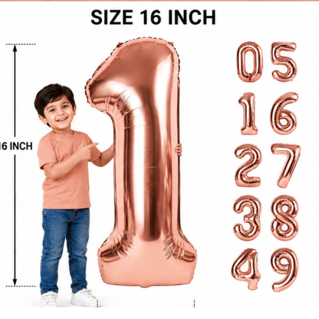 Rose Gold Number 1 Foil Balloon Set – Stunning 16-Inch Party Decor - Image 3