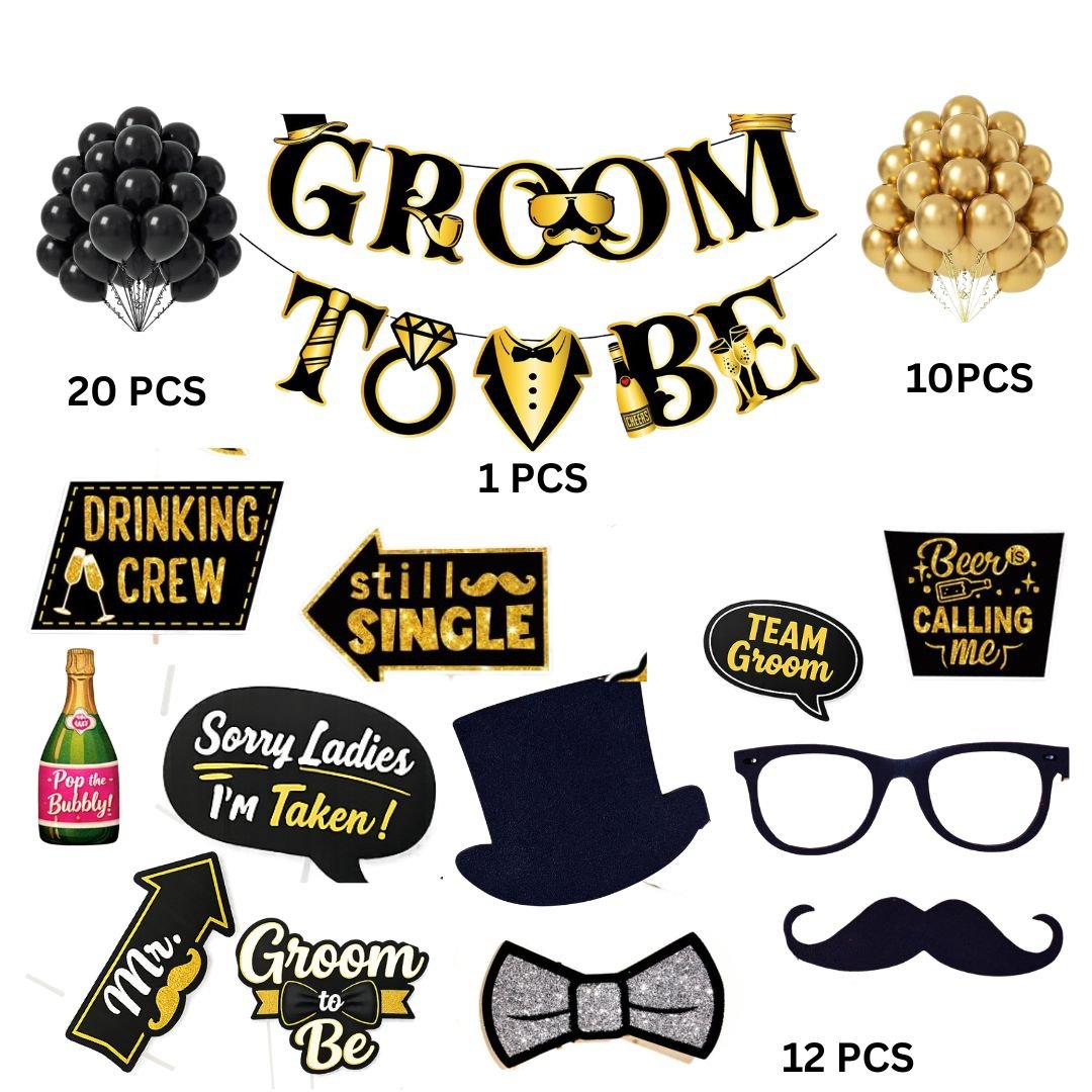 Groom To Be Decoration Kit – 43-Piece Stunning Bachelor Party Set - Image 3