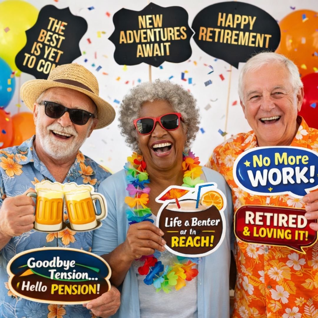 Retirement Photo Booth Props – 20 Stunning Black & Gold Party Cutouts - Image 4
