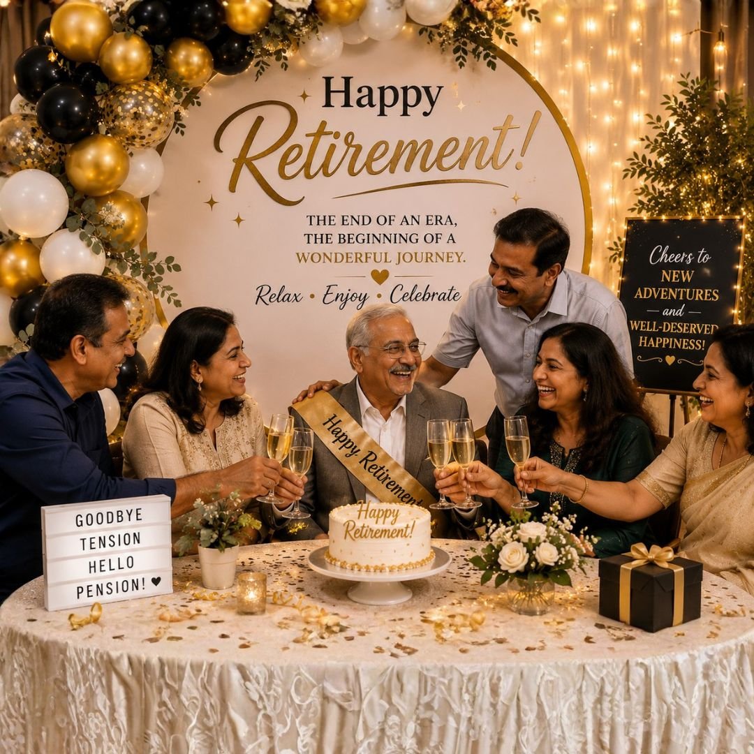 Retirement Decoration Kit – 70-Piece Stunning Gold Happy Retirement Party Set - Image 6