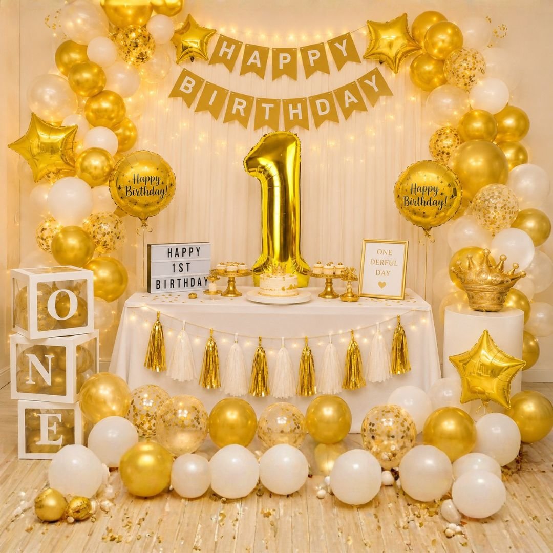 Gold Number 1 Foil Balloon – Stunning 16-Inch Birthday Party Decor - Image 4