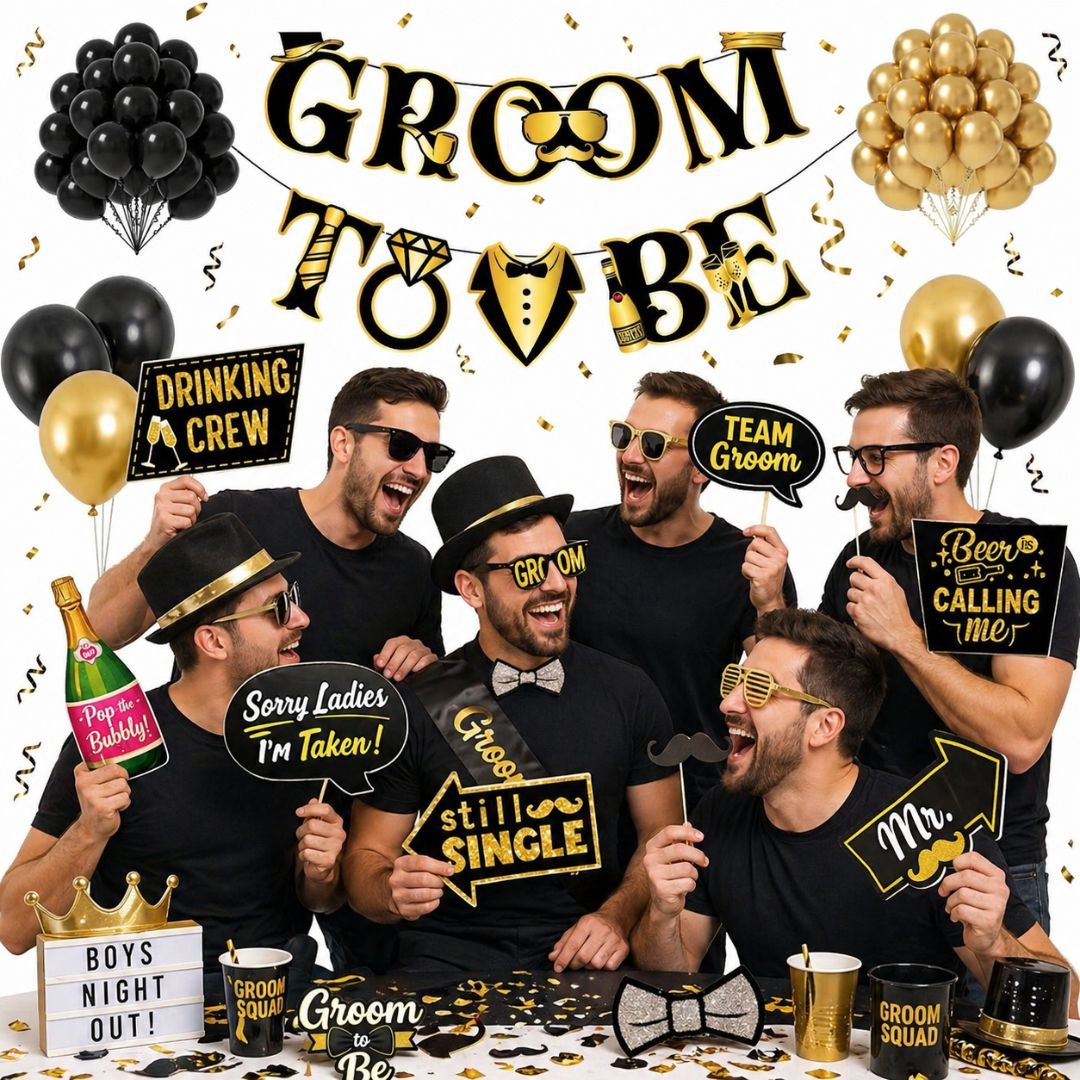 Groom To Be Decoration Kit – 43-Piece Stunning Bachelor Party Set - Image 4