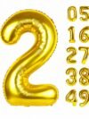 2nd Birthday Decoration Kit – Gold Theme with 32-inch foil balloon, metallic balloons, backdrop curtain and Happy Birthday banner