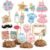 Baby Shower Photo Booth Props Set – 18-piece pastel pink blue cardstock cutouts with wooden sticks including mom-to-be badge and photo frame