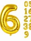 32 Inch Gold Foil Number 6 Balloon – 81cm metallic gold mylar number balloon for 6th birthday and anniversary party decoration