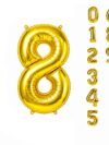 Gold Foil Number 8 Balloon – 32 inch metallic mylar foil party decor for 8th birthday and anniversary celebrations