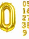 Gold Foil Number 0 Balloon – 32 inch metallic gold digit balloon for milestone birthday and anniversary party decoration