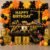 Construction Theme Birthday Decoration Kit – 70-piece black yellow orange set with balloons, backdrop and vehicle cutouts