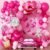Hot Pink Balloon Garland Arch Kit – 66-piece Barbie glam décor with lipstick foil, kiss lips, rose gold chrome & confetti balloons