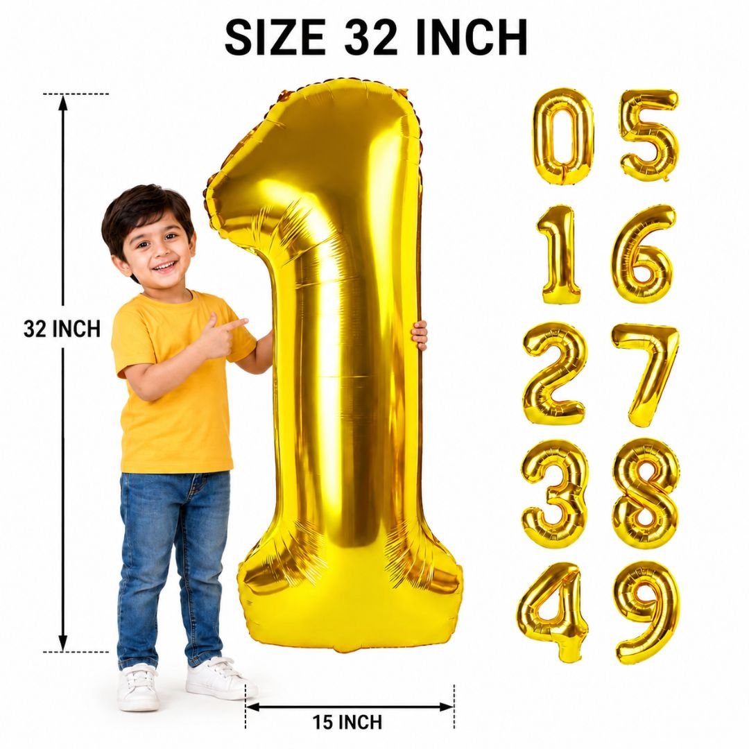 Gold Number Foil Balloon 32 Inch – Stunning Metallic Party Decoration - Image 2