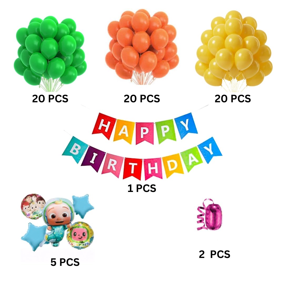 Cocomelon Birthday Decoration Kit – 68-Piece Vibrant Party Set for Kids" - Image 2
