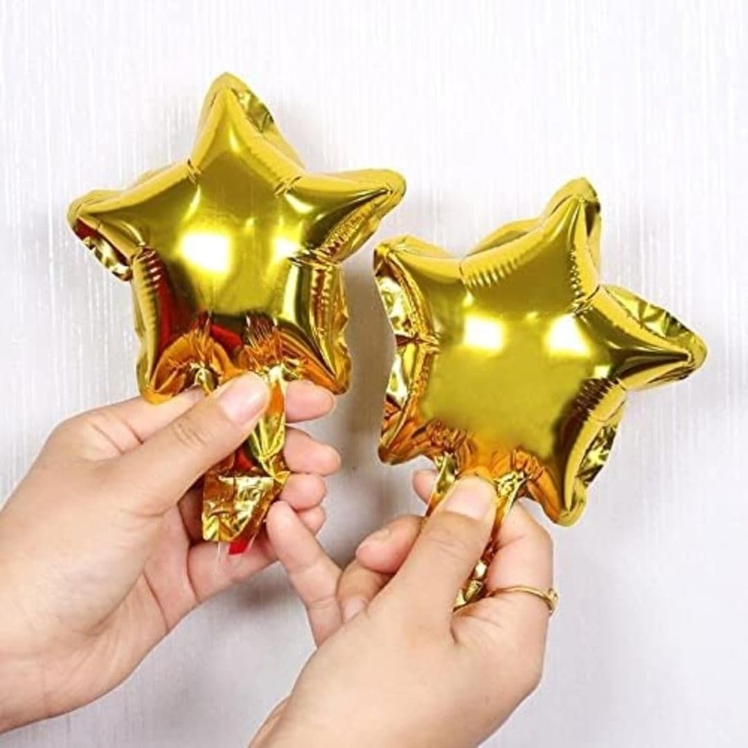 Mini Gold Star Foil Balloons - Pack of 25 for Stunning Birthday Decor - Image 3
