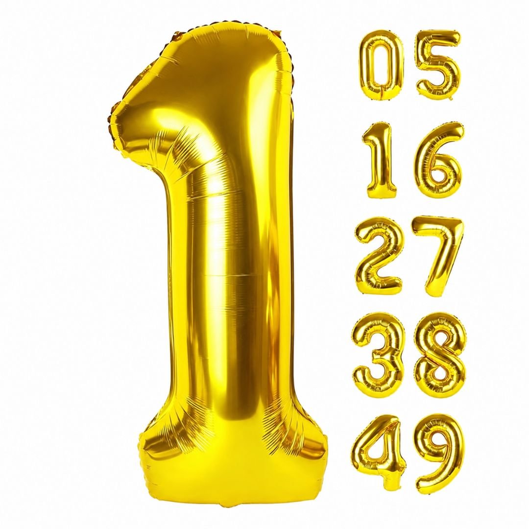 Gold Number Foil Balloon 16 Inch – premium metallic gold finish number balloon for birthdays, anniversaries and party decorations