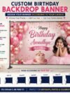 Customized Birthday Banner - personalized HD print with name, age, photo and 4 eyelets