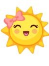12 Inch Sun Cutout - Bright Yellow Rainbow Theme Birthday Wall and Backdrop Decoration