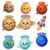 Space Theme Birthday Decorations - 9-Piece Blue Gold Solar System Cutouts with Planets, Rocket, Stars