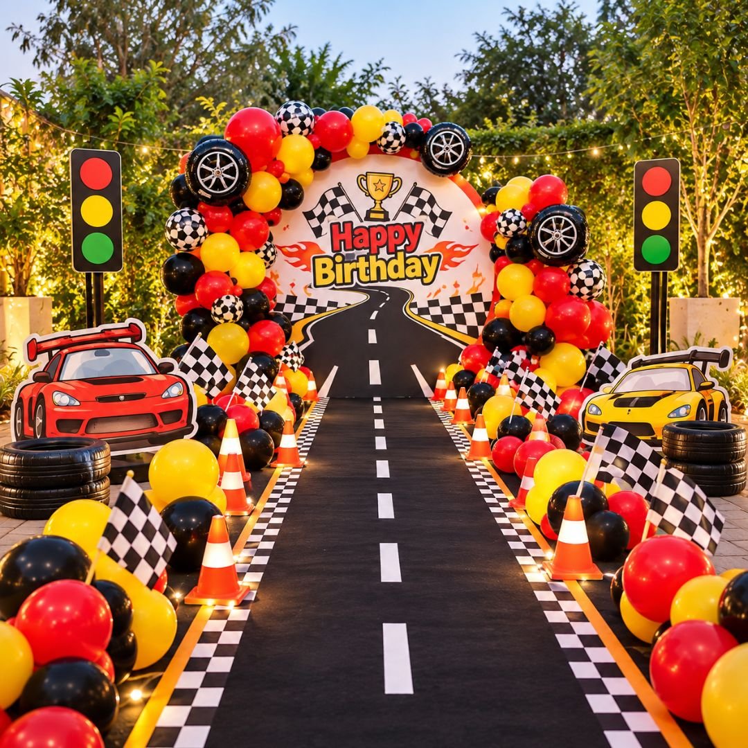 Road Racing Car Birthday Banner - Stunning 2x5 FT Road Flex - Image 4